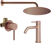 Комплект для ванной Plumberia Selection Ixo KITXO01RS53 С ВНУТРЕННЕЙ ЧАСТЬЮ, медь брашированная