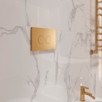 Кнопка смыва для унитаза STWORKI Хельсинки 500474 пластик, цвет матовое золото