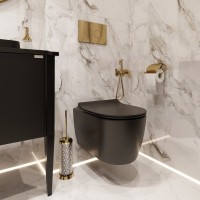 Кнопка смыва для унитаза STWORKI Хельсинки 500474 пластик, цвет матовое золото