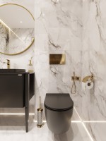 Кнопка смыва для унитаза STWORKI Хельсинки 500474 пластик, цвет матовое золото