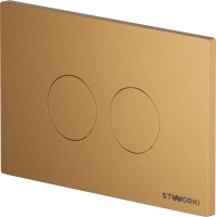 Кнопка смыва для унитаза STWORKI Хельсинки 500474 пластик, цвет матовое золото