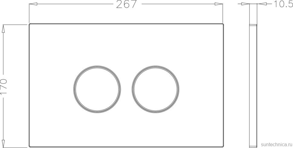 Кнопка смыва для унитаза STWORKI Хельсинки 500474 пластик, цвет матовое золото