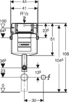 Смывной бачок скрытого монтажа Geberit Sigma 12 с переходником для колена смыва