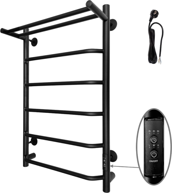 Полотенцесушитель электрический Altasan Горизонт 80х50, черный муар