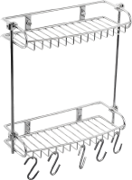 Полка Wasserkraft K-1422 2-ярусная, с крючками