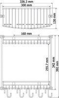 Полка Wasserkraft K-1422 2-ярусная, с крючками