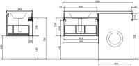 Тумба с раковиной Эстет Dallas Luxe 130 подвесная, 1 ящик, под стиральную машину R