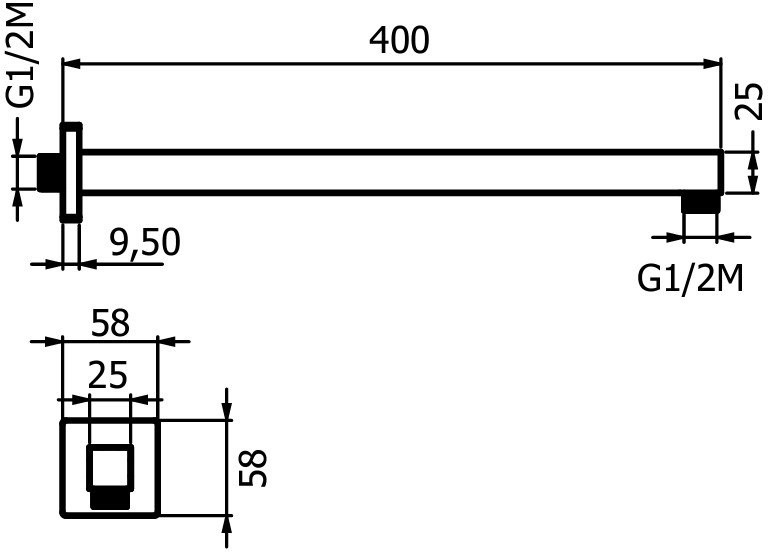 Кронштейн для верхнего душа Plumberia Selection Shower SAQ3122CR хром