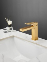 Смеситель для раковины Haiba HB10732-5 брашированное золото