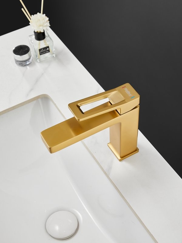 Смеситель для раковины Haiba HB10732-5 брашированное золото