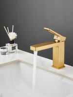 Смеситель для раковины Haiba HB10732-5 брашированное золото