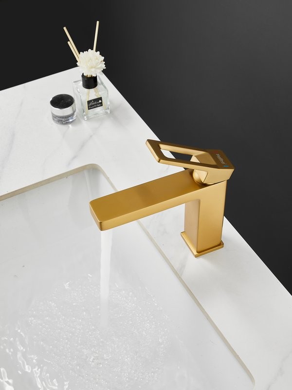 Смеситель для раковины Haiba HB10732-5 брашированное золото