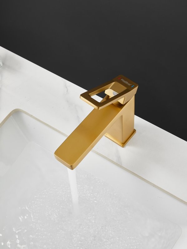 Смеситель для раковины Haiba HB10732-5 брашированное золото