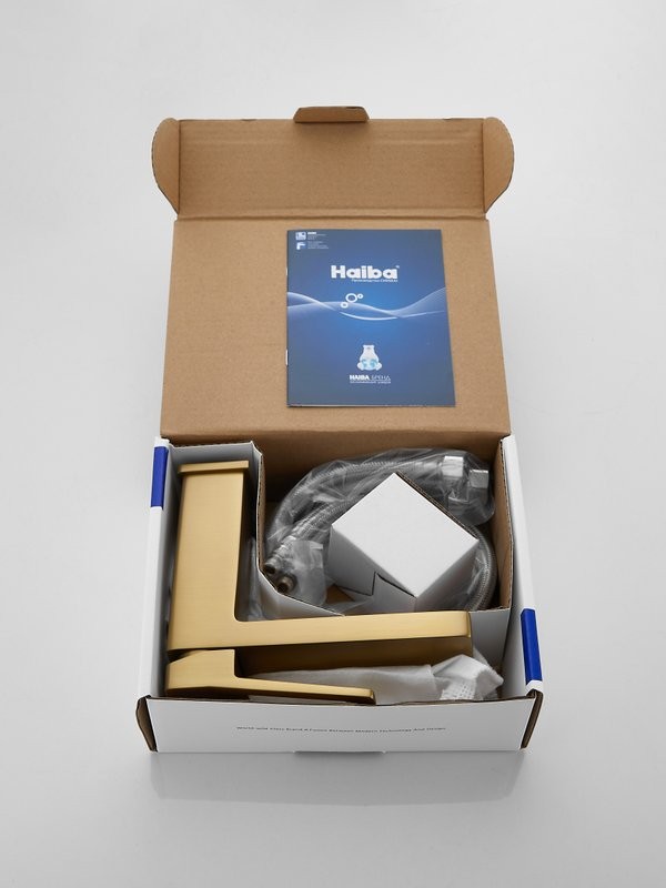 Смеситель для раковины Haiba HB10732-5 брашированное золото