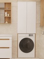 Шкаф над стиральной машиной SanStar Diva 65 напольный, матовый белый, дуб вотан