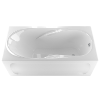 Акриловая ванна 1MarKa Medea Премиум 150x70 см, пристенная, белая, с каркасом, с экраном, со сливом-переливом