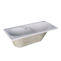 Акриловая ванна 1MarKa Medea Премиум 150x70 см, пристенная, белая, с каркасом, с экраном, со сливом-переливом