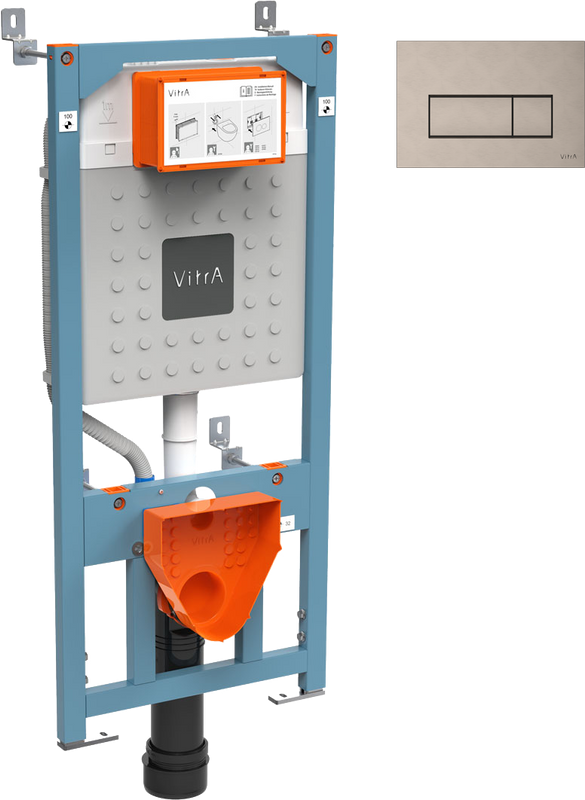 Система инсталляции для унитазов VitrA V12 762-5800-01 с кнопкой смыва Root Square 740-2395 никель