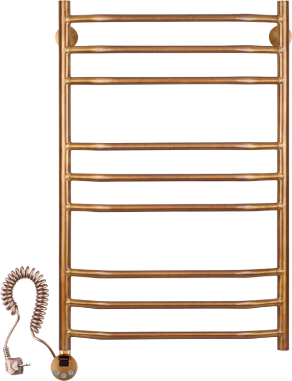 Полотенцесушитель электрический Secado Агата 2 85x55 см, подключение слева, бронза, лесенка, латунь