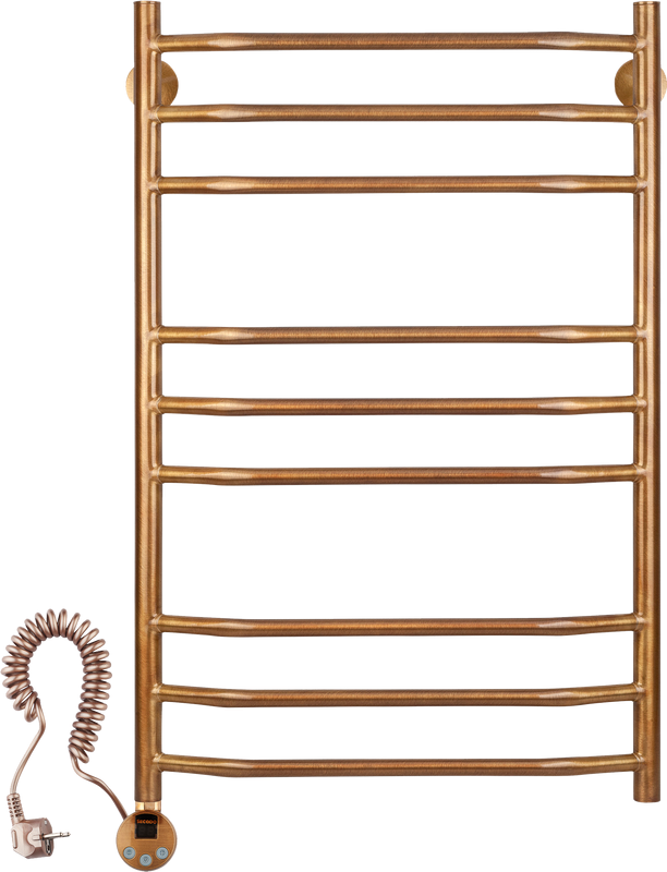 Полотенцесушитель электрический Secado Агата 2 85x55 см, подключение слева, бронза, лесенка, латунь