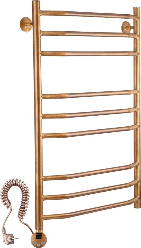 Полотенцесушитель электрический Secado Агата 2 85x55 см, подключение слева, бронза, лесенка, латунь
