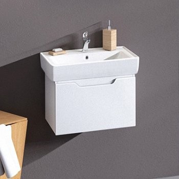 Тумба с раковиной Dreja Tiny 50 подвесная, белый глянец