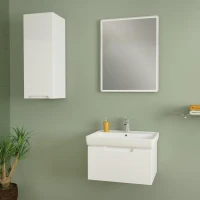 Тумба с раковиной Dreja Tiny 50 подвесная, белый глянец