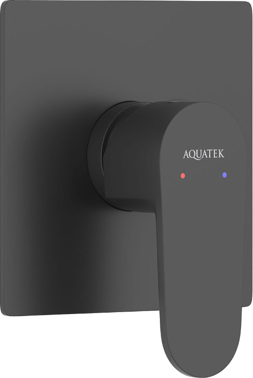Встраиваемый смеситель для душа и ванны AQUATEK Оберон AQ1266MB С ВНУТРЕННЕЙ ЧАСТЬЮ, матовый черный