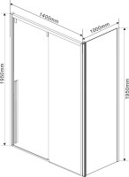 Душевой уголок Vincea Lugano VSR-1L1014CLB-1 140х100 см, профиль черный