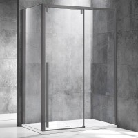 Душевой уголок Vincea Lugano VSR-1L9012CLGM-1 120х90, профиль вороненая сталь, стекло прозрачное