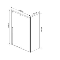 Душевой уголок Vincea Lugano VSR-1L9012CLGM-1 120х90, профиль вороненая сталь, стекло прозрачное