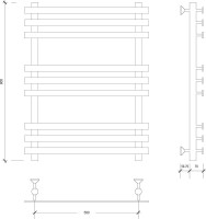 Полотенцесушитель водяной Secado Понтида Плюс 80x60 см, хром, лесенка