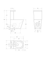 Унитаз-компакт напольный Cezares Liner Tor безободковый, с микролифтом