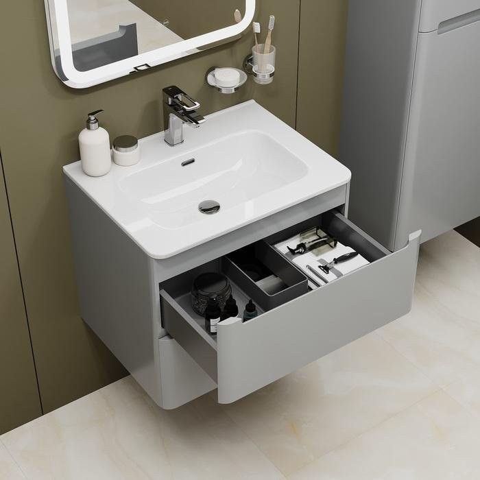 Тумба с раковиной IDDIS Edifice 60 подвесная, светло-серая