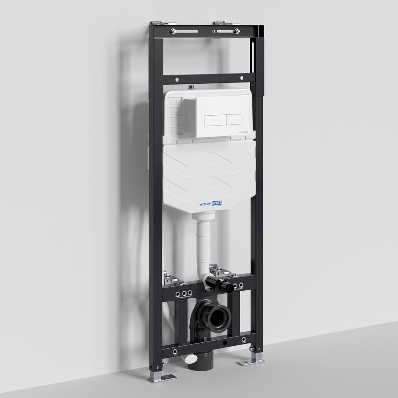 Система инсталляции для унитазов Wasserkraft Alme 15TLT.010.ME.WM03 с кнопкой смыва матовой белой