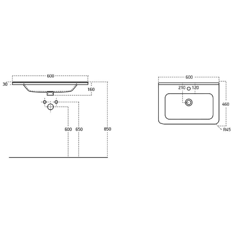 Тумба с раковиной Aquanet Эмбер 60 черная матовая