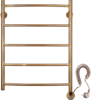 Полотенцесушитель электрический Secado Милан 1 75x55 см, подключение справа, бронза, лесенка, латунь