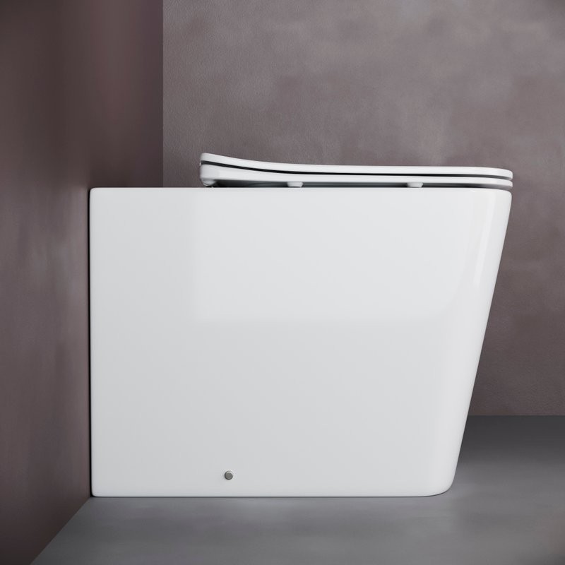 Унитаз приставной напольный Ceramicanova Cubic Rimless CN1809 с микролифтом, безободковый