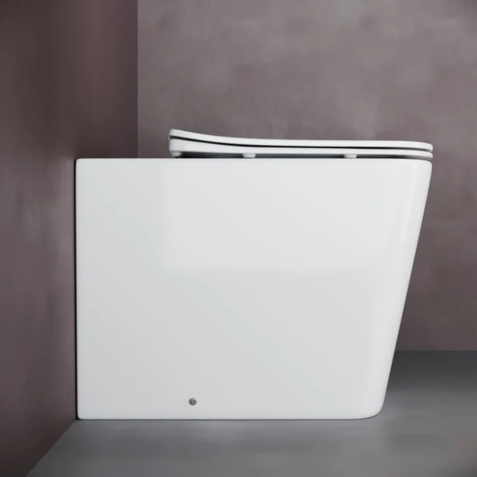 Унитаз приставной напольный Ceramicanova Cubic Rimless CN1809 с микролифтом, безободковый