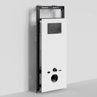 Система инсталляции для унитазов Wasserkraft Salm 27TLT.010.ME.WH.MB01 с кнопкой смыва матовой черной