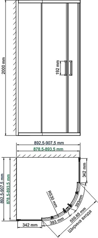 Душевой уголок Wasserkraft Dill 61S01 с поддоном