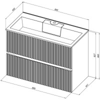 Мебель для ванной комнаты Aquanet Джейн 90 подвесная, мисти грин