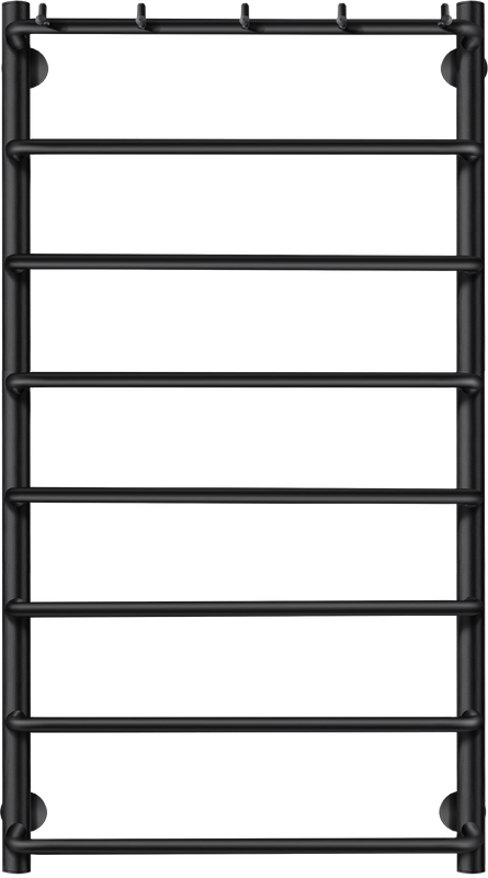 Полотенцесушитель водяной Secado Мерида 1 К 100x55 см, матовый черный, лесенка