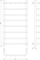 Полотенцесушитель водяной Secado Мерида 1 К 100x55 см, матовый черный, лесенка