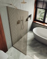 Душевая перегородка Maybahglass MGD-1353-2у 99 см, профиль бронза, стекло бронза