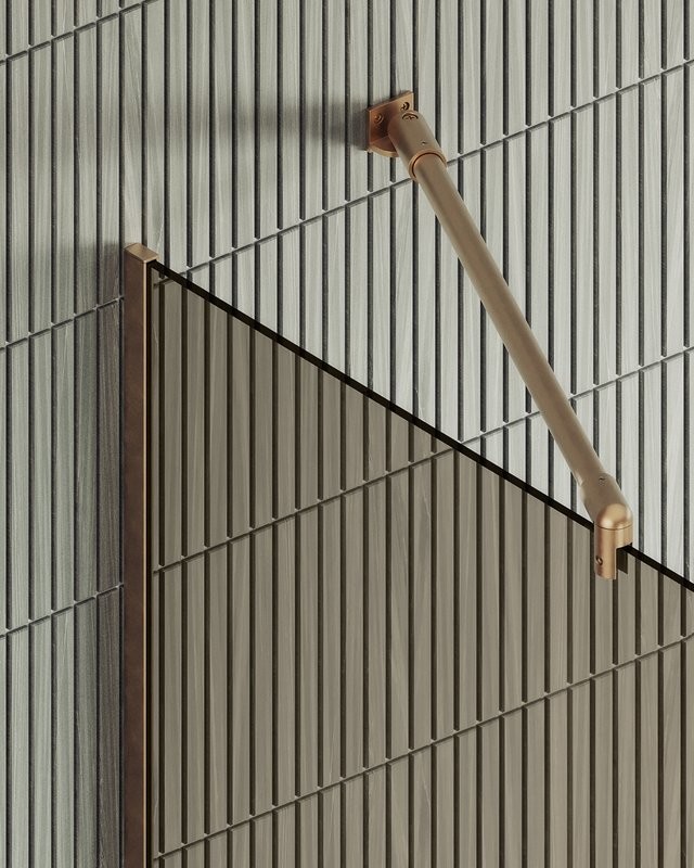 Душевая перегородка Maybahglass MGD-1353-2у 99 см, профиль бронза, стекло бронза