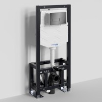 Система инсталляции для унитазов Wasserkraft Dill 61TLT.010.ME.PB03 с кнопкой смыва черной