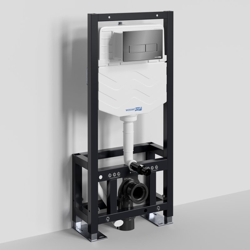 Система инсталляции для унитазов Wasserkraft Dill 61TLT.010.ME.PB03 с кнопкой смыва черной