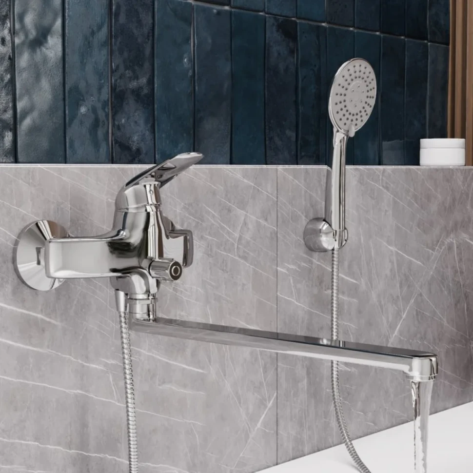 Смеситель с длинным изливом для ванны Wasserkraft Rossel 2802L