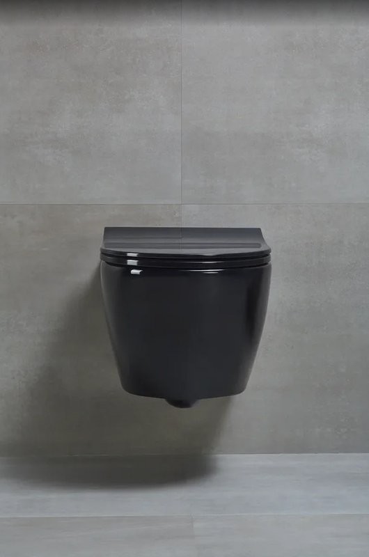 Унитаз подвесной beWash Bogen 88303206 с сиденьем микролифт черный глянцевый